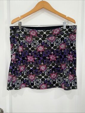 Tranquility by Colorado clothing Black Floral Mosaic casual skirt  - Women's XXL